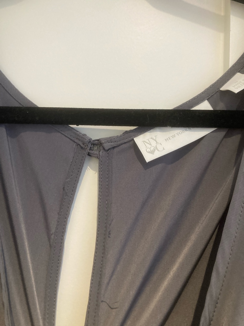 New York & Company Gray Sleeveless Draped Jumpsuit - Picture 3 of 7